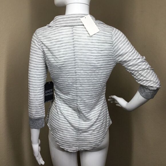 Almost Famous Knit Striped Button-Down Top C4 - Picture 2 of 7